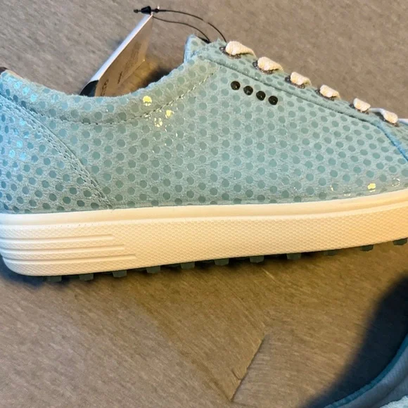 Ecco Sky Blue Golf Shoes  size 38  NWT - Picture 3 of 4